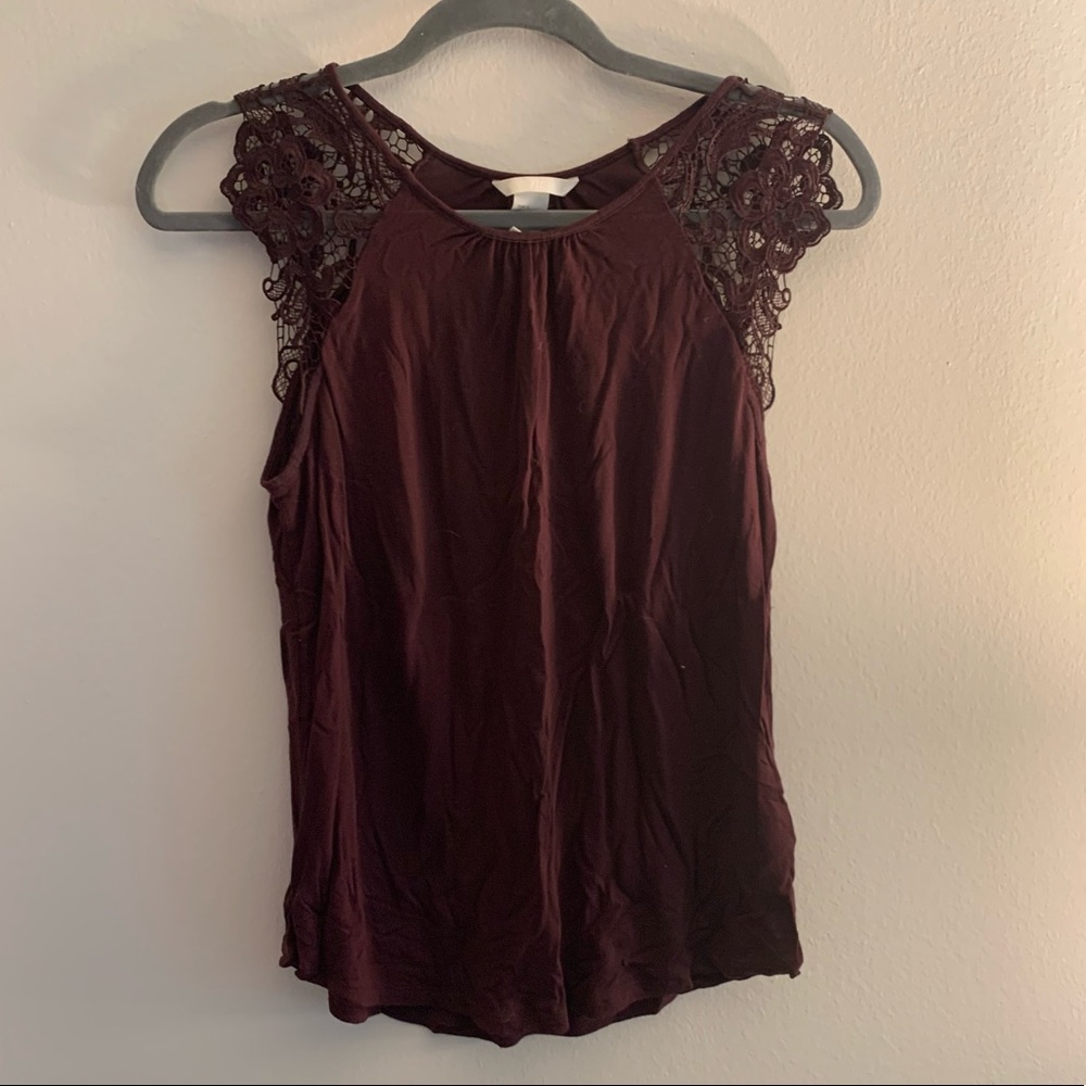 H&M Purple Lace Shouldered Blouse